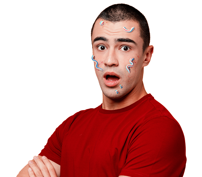 Boy with toothpaste on face