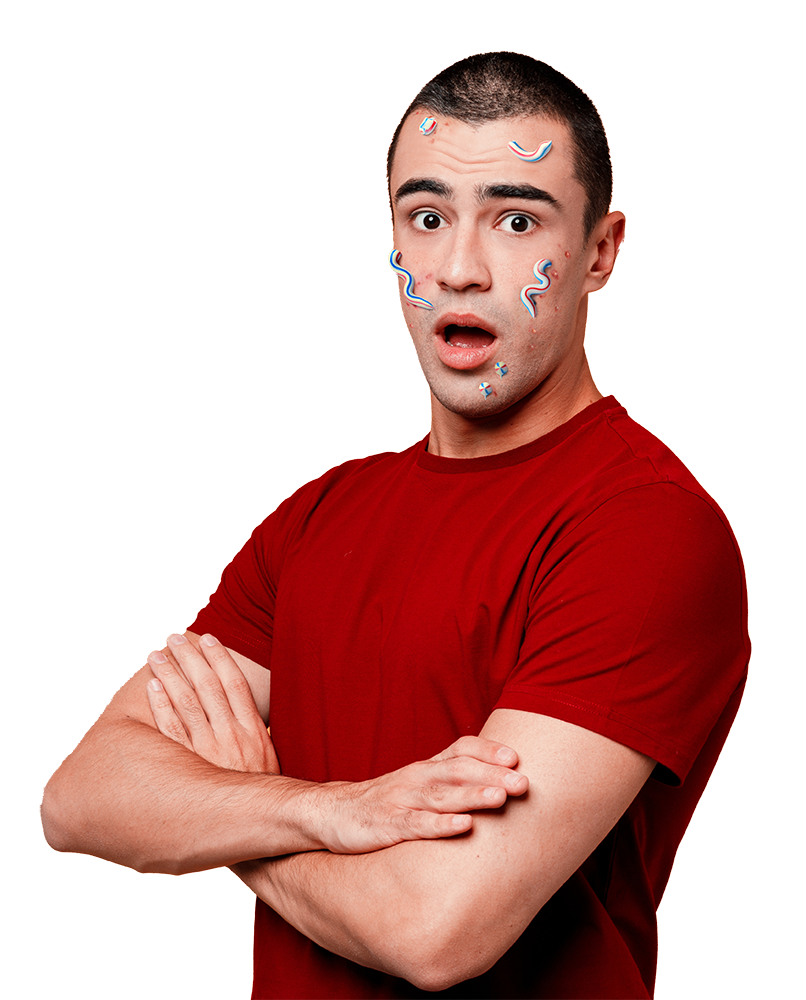 Person with clear skin